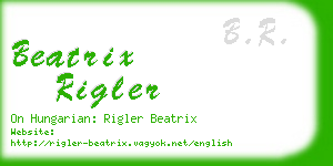 beatrix rigler business card